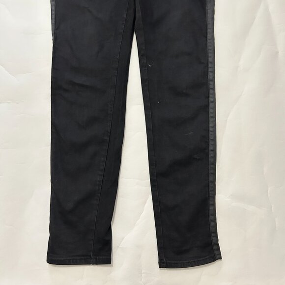 mnml Black Button Fly Jeans Men's Size 38 Straight Leg side trim stretch - Picture 3 of 14